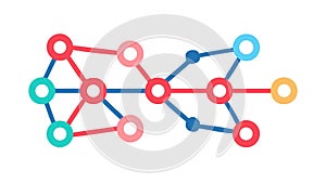 Interconnected Network Nodes, Data Connectivity Digital Systems, vector design Generative AI