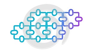 Interconnected Network Nodes, Data Flow and Digital System, vector design Generative AI