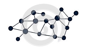 Interconnected Network Nodes, Data Tech Icon, vector design Generative AI