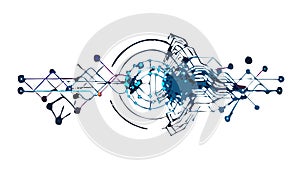 Interconnected Network Nodes: Digital Web Connection Symbol, vector design Generative AI