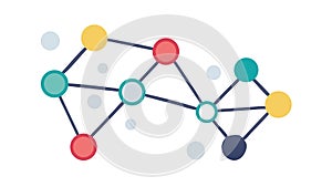 Interconnected Network Nodes, Global Communication Icon, vector design Generative AI