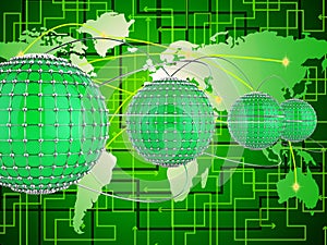 Interconnected Network Represents Networks Globe And World