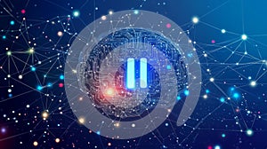 Interconnected Neural Network Visualizing Artificial Intelligence Brain Synapses and Complex Data Connectivity