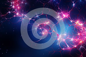 Interconnected neurons forming abstract patterns, neural networks