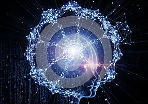 Interconnected nodes with bright points of light, resembling