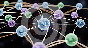 Abstract network visualization with interconnected nodes representing data connections