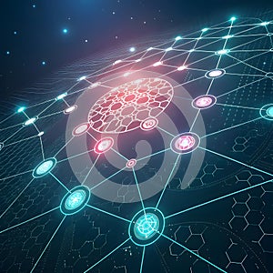 Interconnected Nodes Technology Network Neural Connections Cyber System Artificial Intelligence