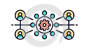 Interconnected People Network, Social Connectivity, vector design Generative AI