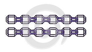 Interconnected Purple Hexagon Chain Pattern, vector design Generative AI