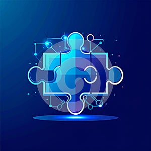 Interconnected Puzzle Pieces Representing Technology and Integration