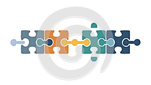 Interconnected Puzzle Pieces Teamwork Solution Vector, vector design Generative AI