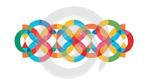 Interconnected Rings Abstract Pattern, vector design Generative AI
