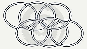 Interconnected Rings Abstract, Unity Teamwork Global Vector, vector design Generative AI