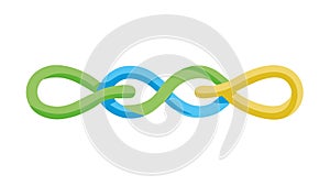 Interconnected Rings or Infinity Symbol, vector design Generative AI