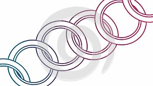 Interconnected Rings, Unity and Connection, vector design Generative AI
