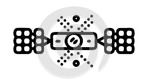 Interconnected Satellite Network. Global Communication Tech Vector Graphic, vector design Generative AI