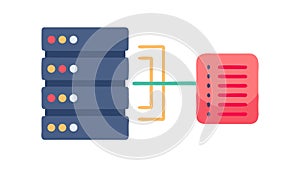 Interconnected Servers Icon, Network, Data Flow, IT Infrastructure, vector design Generative AI
