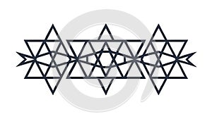 Interconnected Starburst Geometric Pattern, vector design Generative AI