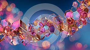 Interconnected Transparent Hexagonal Prisms with Reflective Surfaces