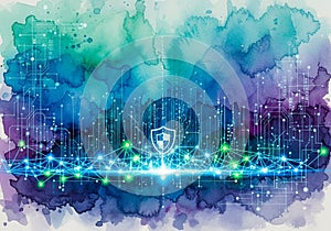 Interconnected web with glowing points, emphasizing connectivity and data