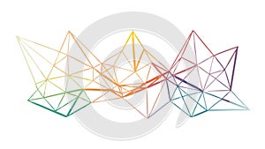 Interconnected Wireframe Abstract Geometric Mesh Vector, vector design Generative AI