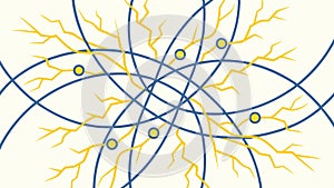 Interconnecting abstract geometric lines. Modern network pattern vector. vector design Generative AI
