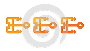 Interconnecting KeyLike Shapes Abstract Solution, vector design Generative AI