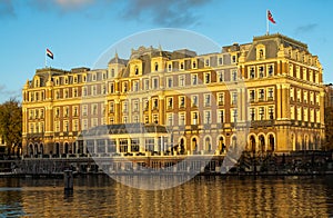 The InterContinental Amstel Amsterdam Hotel, a five star hotel on the banks of river Amstel