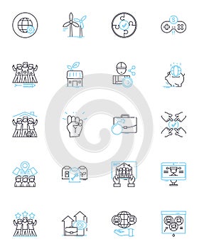 Intercontinental exchange linear icons set. Trading, Futures, Options, Derivatives, Commodities, Exchange, Market line