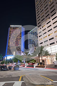 Intercontinental Hotel Downtown Miami night photo