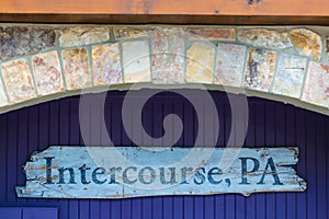 Intercourse PA Wood Sign photo