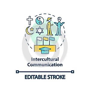 Intercultural communication concept icon