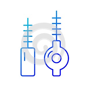 Interdental brushes gradient linear vector icon