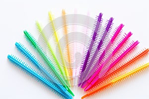 interdental brushes grouped on a flat surface