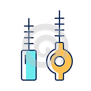 Interdental brushes RGB color icon