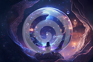 Interdimensional travel and parallel universes, ai illustration