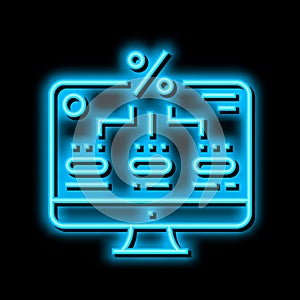 interest accrual on current account balances neon glow icon illustration