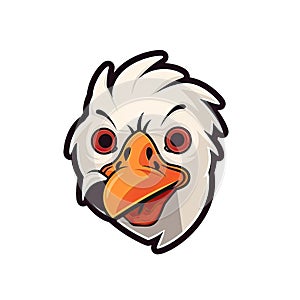 Interest Chicken Face Sticker On Isolated Tansparent Background, Png, Logo. Generative AI