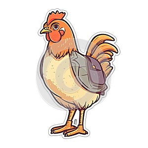 Interest Chicken Sticker On Isolated Tansparent Background, Png, Logo. Generative AI