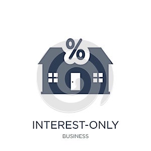 Interest-only mortgage icon. Trendy flat vector Interest-only mo