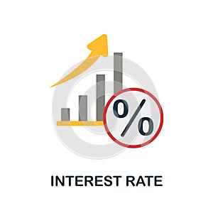 Interest Rate icon. Flat sign element from credit collection. Creative Interest Rate icon for web design, templates