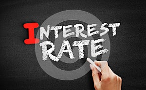 Interest Rate text on blackboard