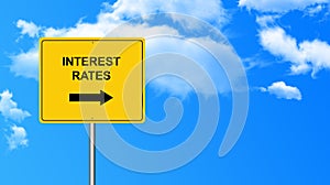 Interest rates traffic sign