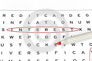 Interest in solving crossword puzzle