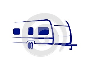 Interesting blue trailer logo icon