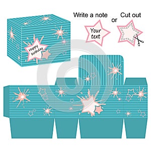 Interesting box template with stars and splash