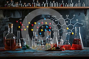 interesting and colorful background describing chemistry photo