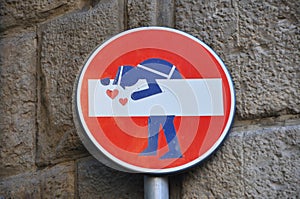 Interesting and funny street sign in Florence