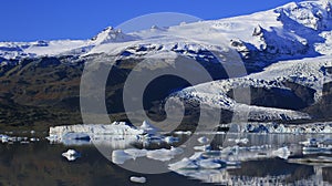 Interesting ice rocks floating on the Atlantic ocean