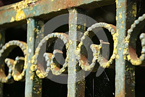 Interesting perspective of rusty metal gate